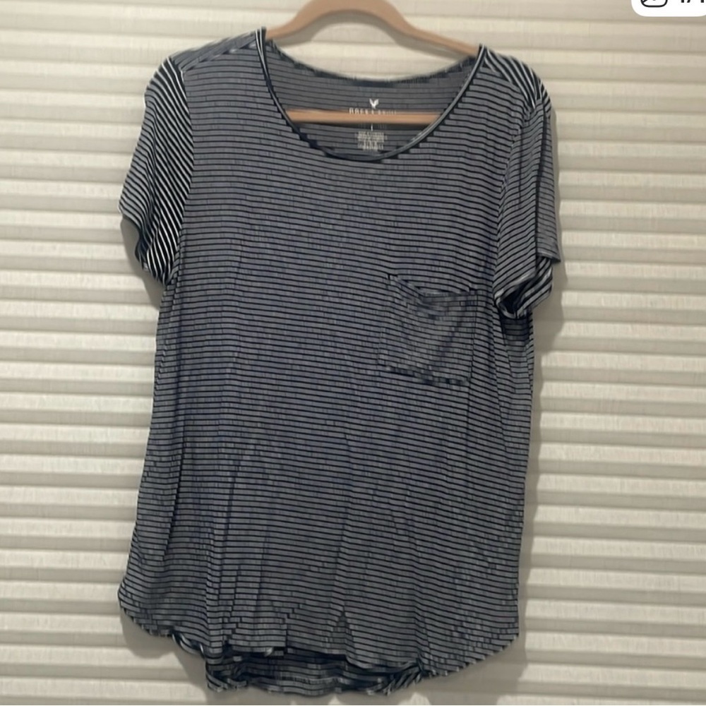 Universal Thread Navy and White Striped Tee